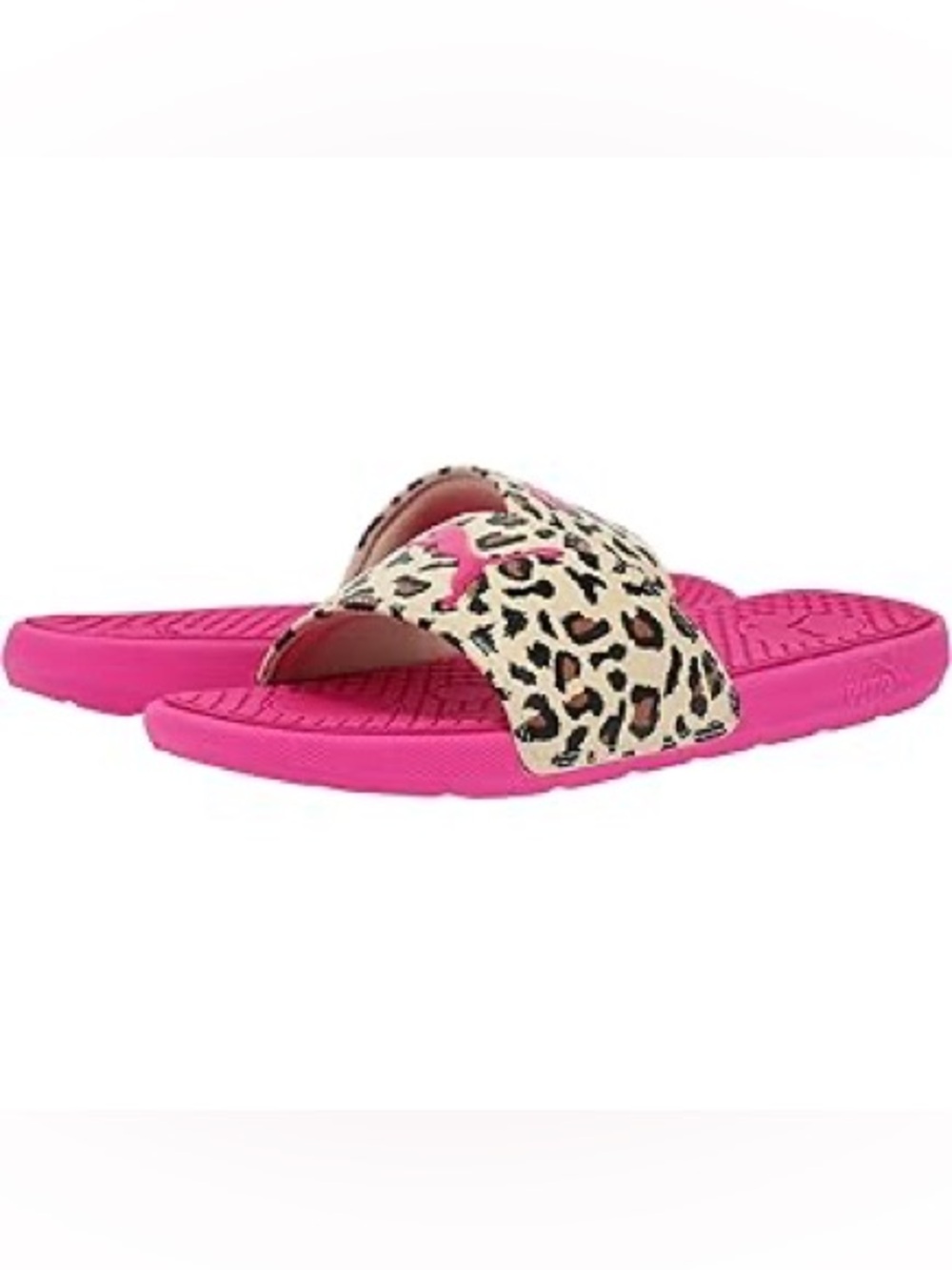 PUMA Cool Cat Cheetah Pink Leopard Print Slide Sandals ~ NWT - Picture 2 of 6